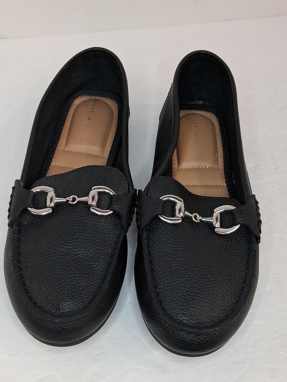 Kelly & Katie Black Horsebit Loafers Size 8